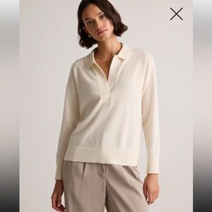 Quince Mongolian Cashmere Polo Sweater, NWT, L